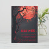 Invitation Pleine lune rouge mystique personnalisée (Debout devant)