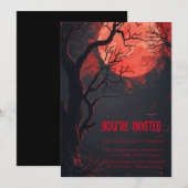Invitation Pleine lune rouge mystique personnalisée (Devant / Derrière)