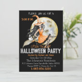 Invitation Pleine lune tactile et Halloween sorcière (Debout devant)