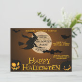 Invitation Pleine lune vintage Halloween Black Evil Witch (Debout devant)
