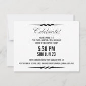 Invitation Pleine partie de diplômé de photo avec l'étiquette (Dos)