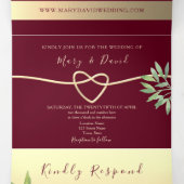 Invitation pliable en trois volets élégante bordea (Intérieur au milieu)