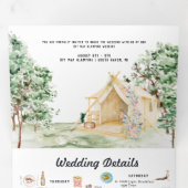 Invitation pliable en trois volets pour mariage de (Intérieur en premier)