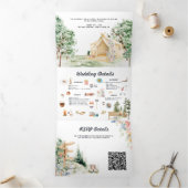 Invitation pliable en trois volets pour mariage de (Intérieur)