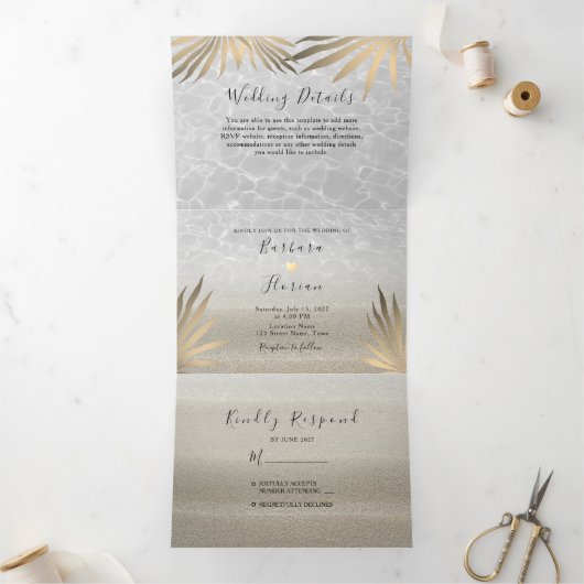 Invitation pliable en trois volets pour mariage su (Intérieur)