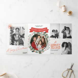 Invitation pliable en trois volets pour un Joyeux 