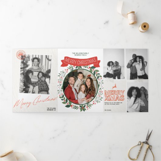 Invitation pliable en trois volets pour un Joyeux (Extérieur)