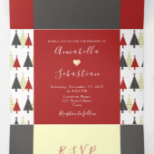Invitation pliable en trois volets pour un mariage (Intérieur au milieu)