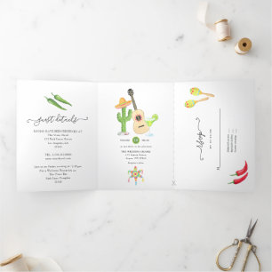 Invitation pliable en trois volets pour une Fiesta