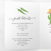 Invitation pliable en trois volets pour une Fiesta (Intérieur en premier)