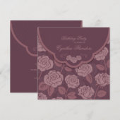 Invitation pliable Rose (Devant / Derrière)