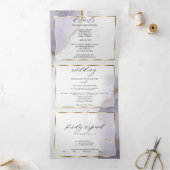 Invitation pliable triple Dusty Plum Purple (Intérieur)