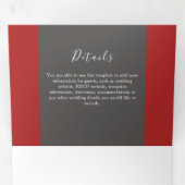Invitation pliable triple pour mariage Hiver Rouge (Intérieur en premier)
