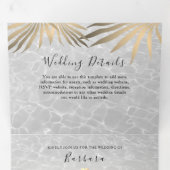 Invitation pliable triple pour mariage sur une pla (Intérieur en premier)