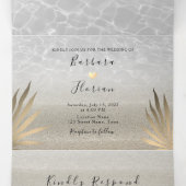 Invitation pliable triple pour mariage sur une pla (Intérieur au milieu)