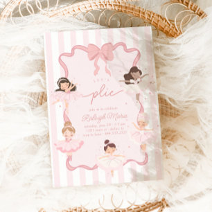 Invitation Plié Girls Coquette Ballerina Anniversaire