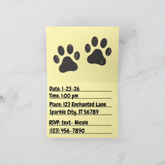 Invitation pliée (Intérieur)