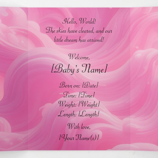 Invitation pliée à trois lettres (Intérieur au milieu)