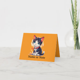 Invitation pliée Chat Mignon Kawaii pour Amateurs 