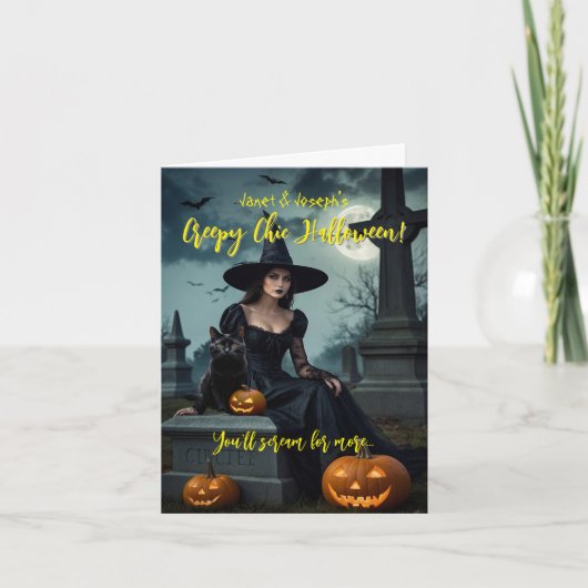 Invitation pliée déplaisante Chic Halloween (Devant)