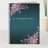 Invitation pliée élégante avec motif floral pour l (Devant)