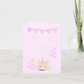 Invitation pliée fille anniversaire |carte personn (Dos)