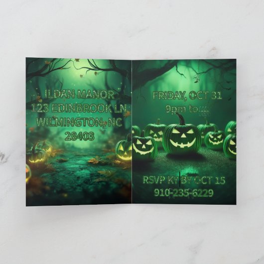 Invitation pliée Halloween (Intérieur)