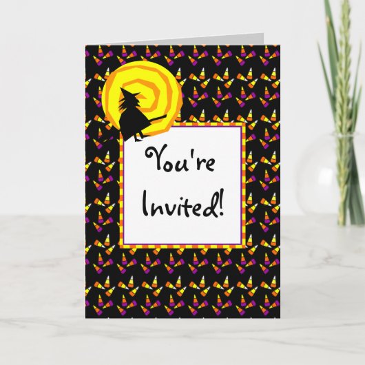 Invitation pliée Halloween Candy Corn (Devant)