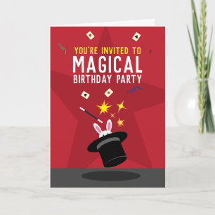 Invitation pliée magique Anniversaire - Chapeau ma