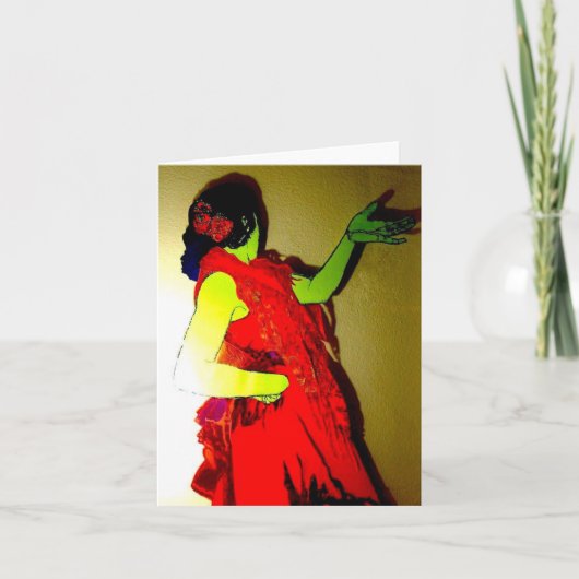 Invitation pliée main flamenco (Devant)