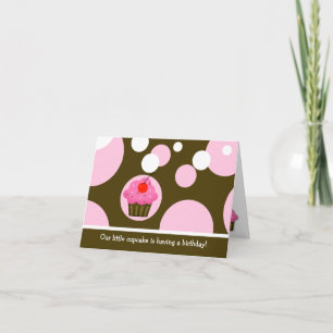 Invitation pliée moderne de brun/rose de petit