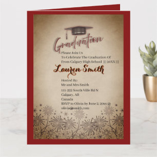Invitation pliée pour une fête de fin d'études