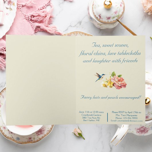 Invitation pliée Tea Party