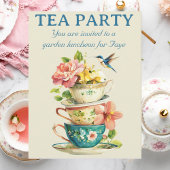 Invitation pliée Tea Party
