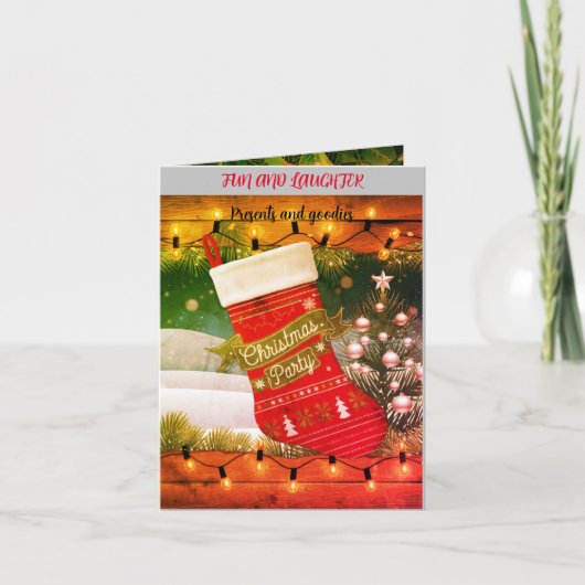 Invitation pliée téléchargeable Stockage de Noël (Devant)