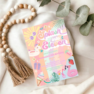 Invitation Plonge dans l'été Eleven Arc-en-ciel Soleil 11e an