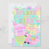 Invitation Plonge dans neuf fête d'anniversaire de fille prép (Devant)