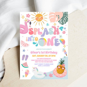 Invitation Plonge dans une fête d'anniversaire au bord de la