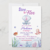 Invitation Plongée à cinq sirènes 5e fête d'anniversaire (Devant)