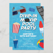 Invitation Plongée dans le pool de films fête Anniversaire In (Devant / Derrière)