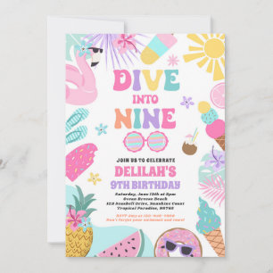 Invitation Plongée dans neuf Tropical Beach 9e fête d'anniver