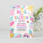 Invitation Plongée dans onze plage tropicale 11e anniversaire (Debout devant)