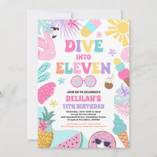 Invitation Plongée dans onze plage tropicale 11e anniversaire