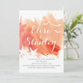Invitation Plongée d'aquarelle de corail, mariage de plage d' (Debout devant)