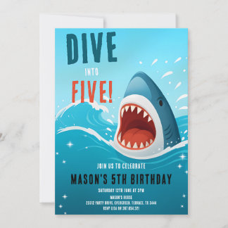 Invitation Plongée de requin pour les 5 ans