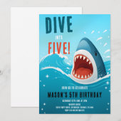 Invitation Plongée de requin pour les 5 ans (Devant / Derrière)
