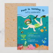 Invitation Plongée en apnée avec poissons tropicaux garçon fê (Devant / Derrière)