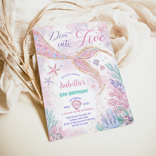 Invitation Plongée magique en cinq sirènes 5e fête d'annivers