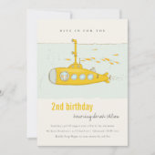 Invitation Plongée Sous-Marine Jaune À Tout Âge Anniversaire (Devant)