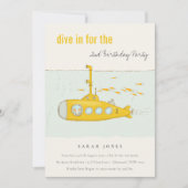 Invitation Plongée Sous-Marine Jaune À Tout Âge Anniversaire (Devant)